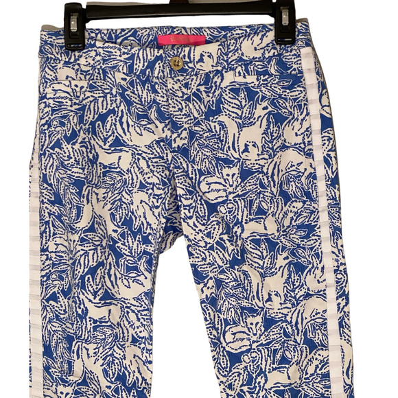 Lilly Pulitzer Kelly Skinny Ankle Dress Pants Coastal Blue White Fancy F… - Picture 3 of 16